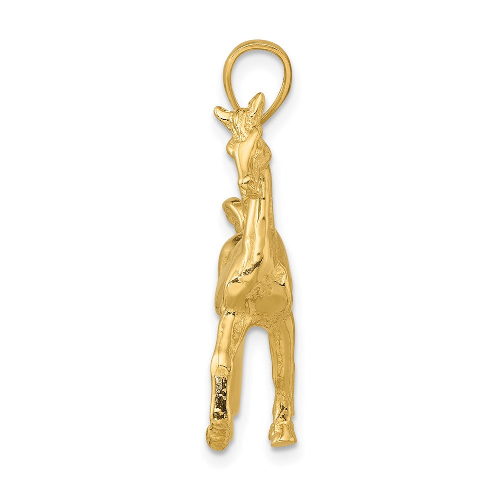 14K Gold 3D Polished Horse Pendant - Charlie & Co. Jewelry