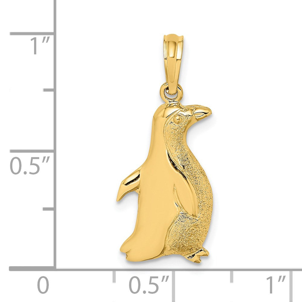 Gold Penguin Necklace Pendant Model-K6509 - Charlie & Co. Jewelry