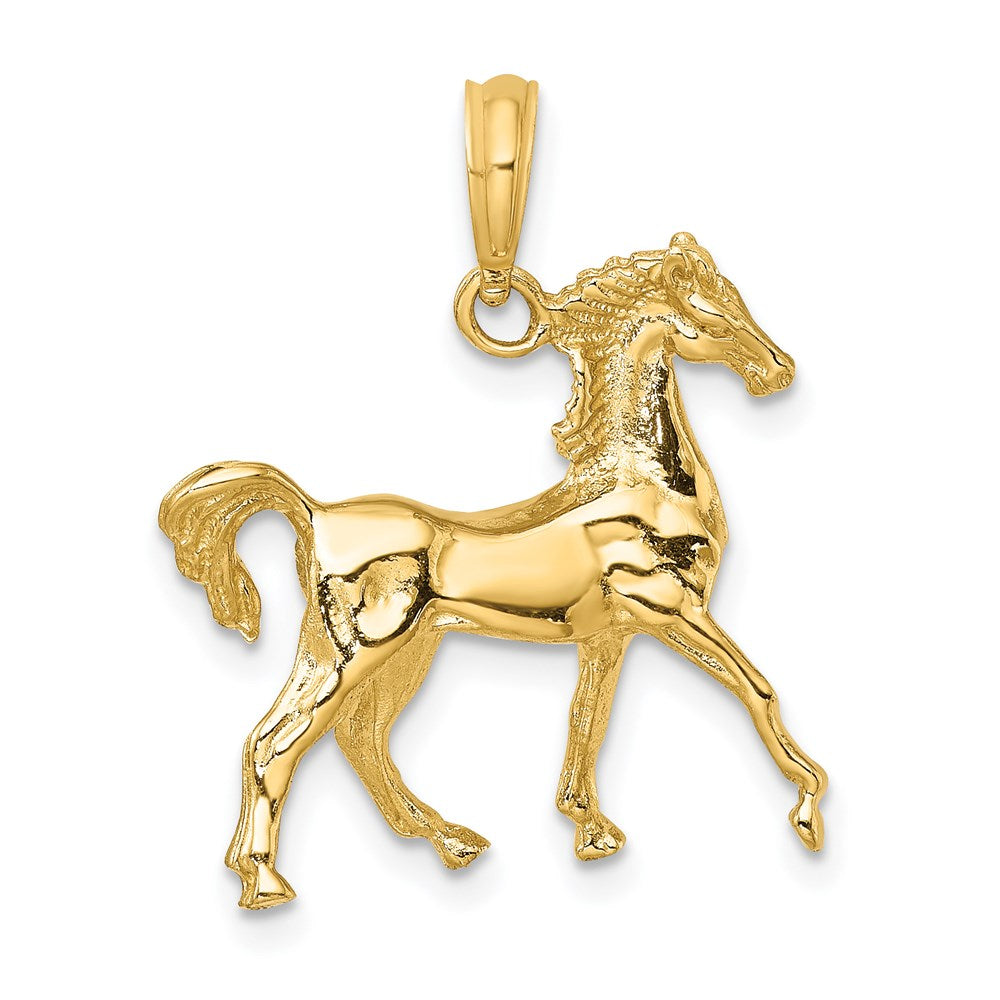Gold 3-D Horse Charm Necklace - Model K6512 - Charlie & Co. Jewelry