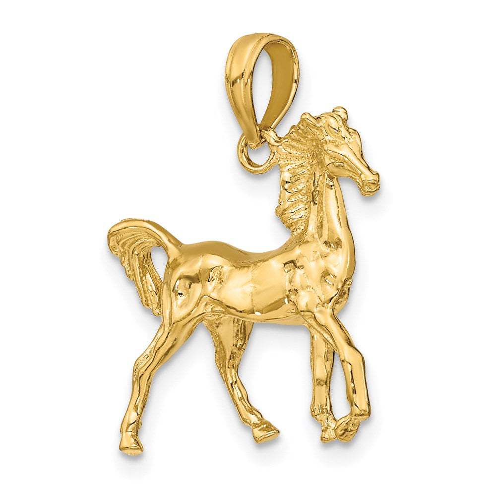 Gold 3-D Horse Charm Necklace - Model K6512 - Charlie & Co. Jewelry