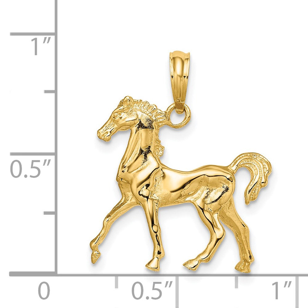 Gold 3-D Horse Charm Necklace - Model K6512 - Charlie & Co. Jewelry
