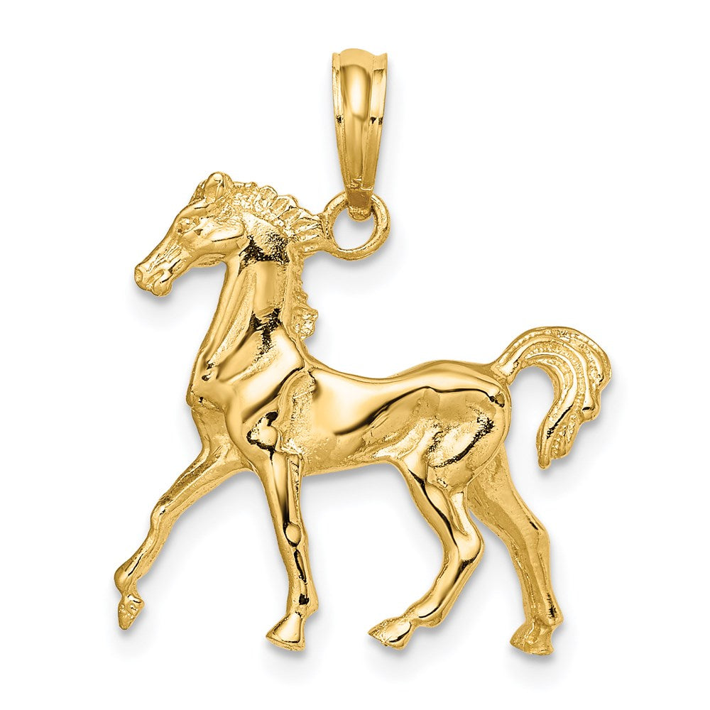 Gold 3-D Horse Charm Necklace - Model K6512 - Charlie & Co. Jewelry
