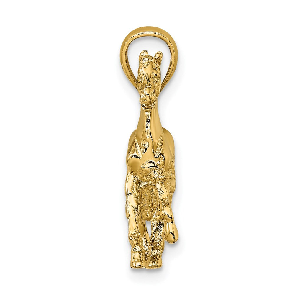 14K Gold 3D Horse Pendant - Charlie & Co. Jewelry