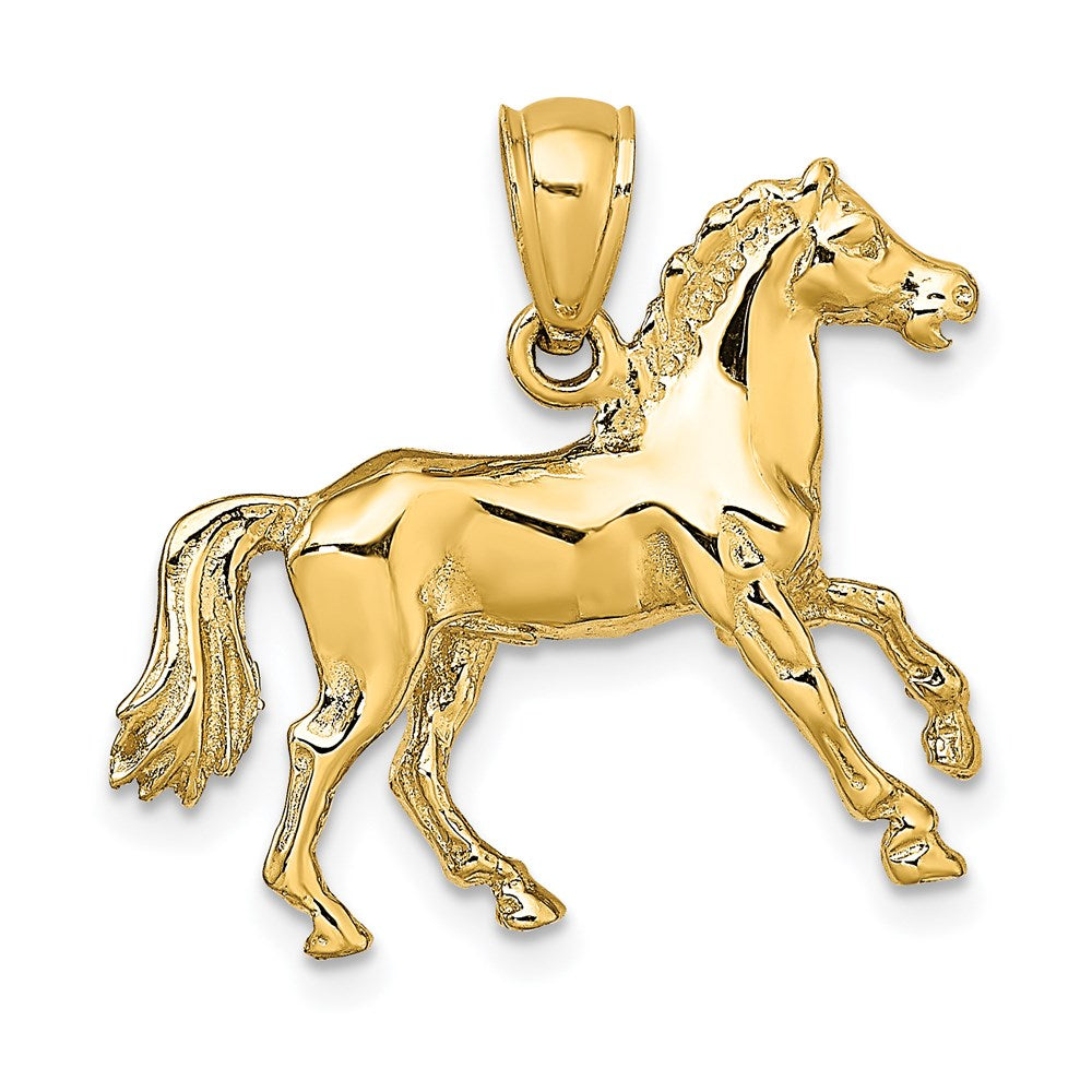 14K Gold 3D Horse Pendant - Charlie & Co. Jewelry