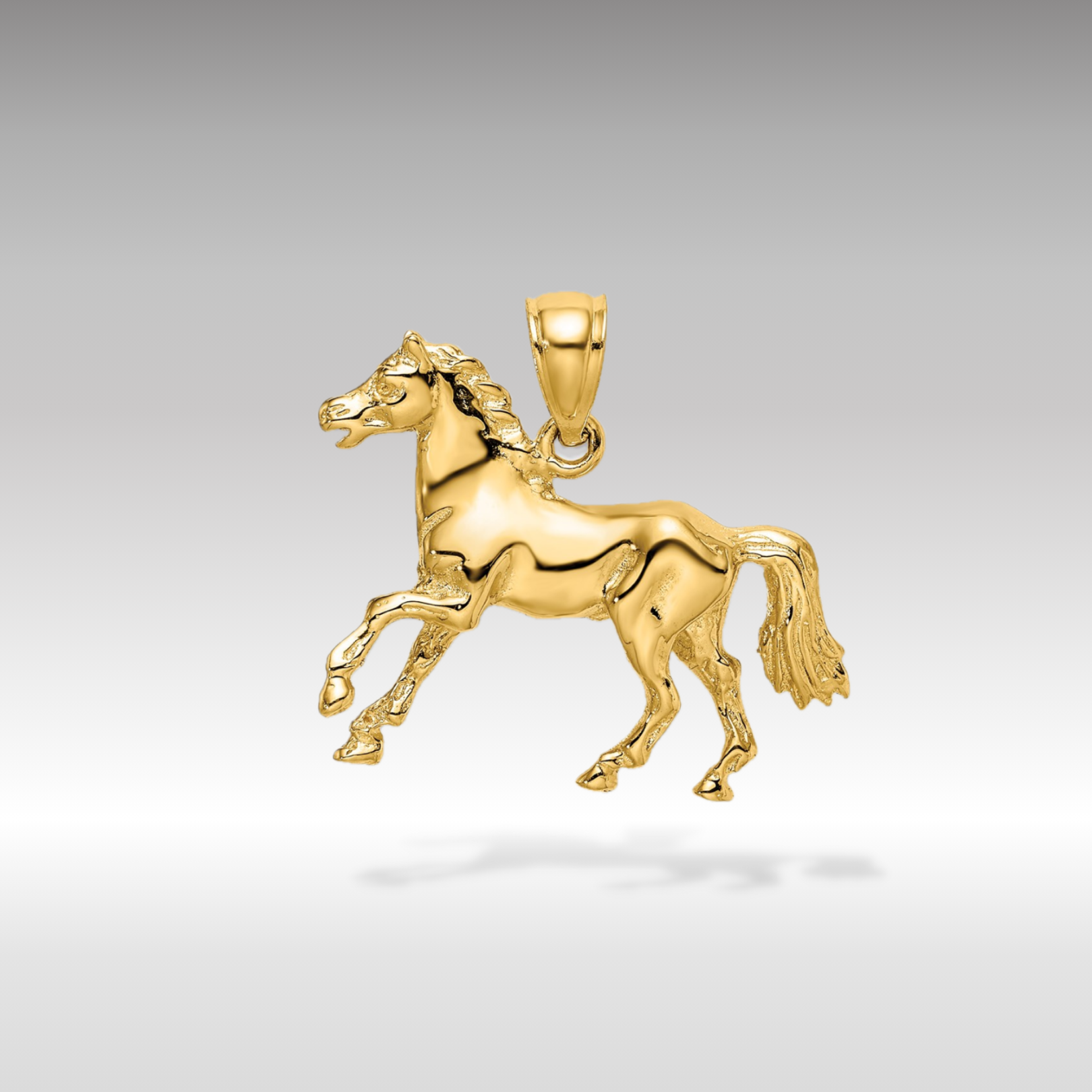 14K Gold 3D Horse Pendant - Charlie & Co. Jewelry
