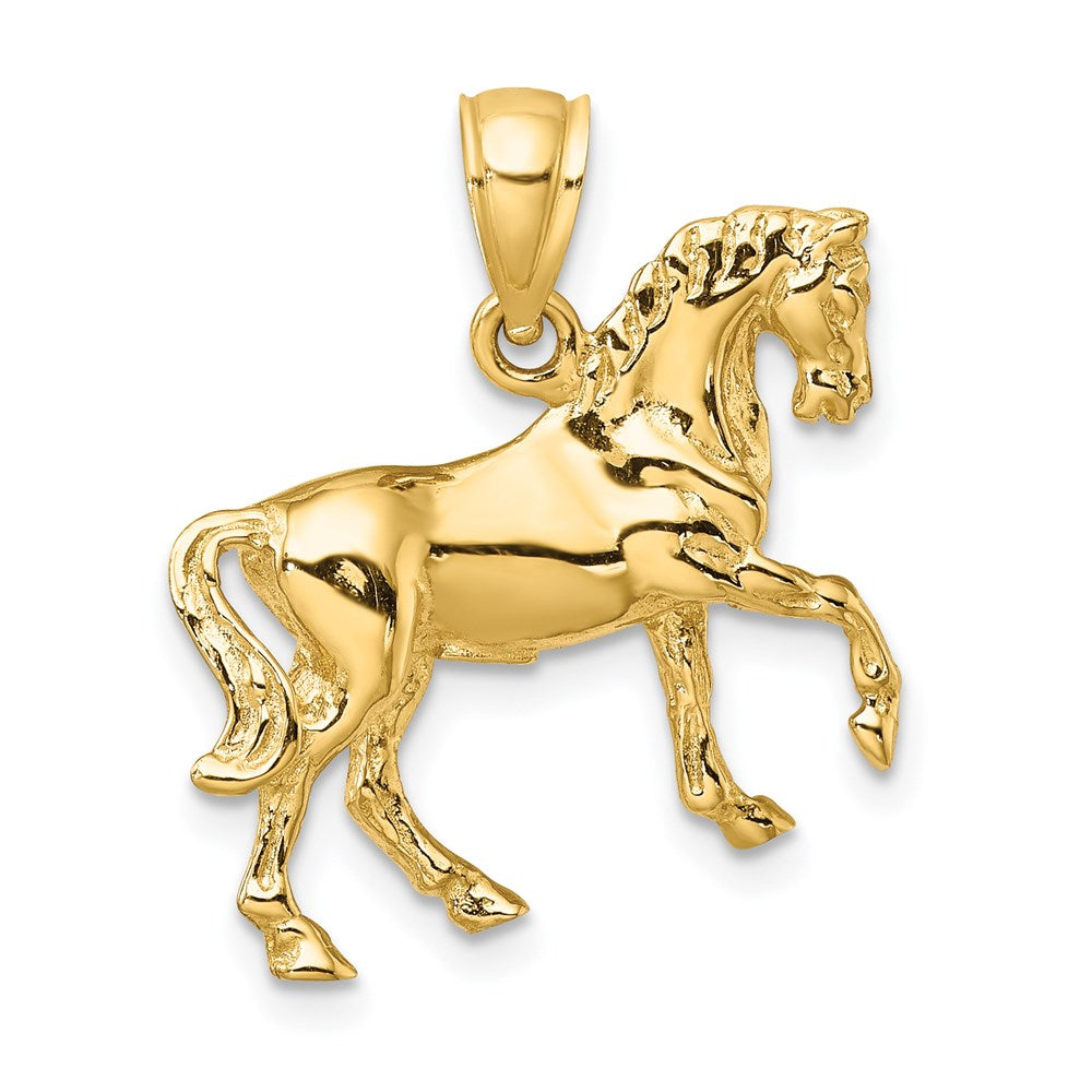 Gold 3-D Horse Charm Necklace - Model K6540 - Charlie & Co. Jewelry