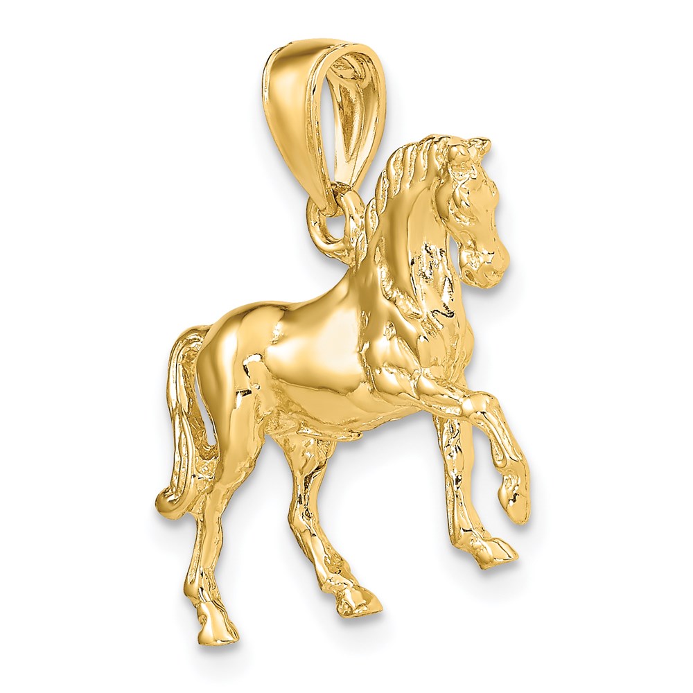 Gold 3-D Horse Charm Necklace - Model K6540 - Charlie & Co. Jewelry
