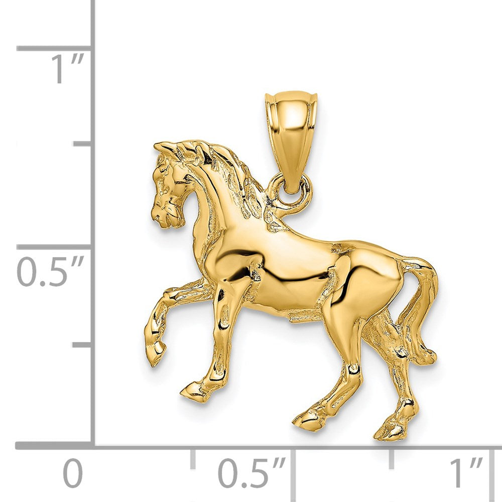 Gold 3-D Horse Charm Necklace - Model K6540 - Charlie & Co. Jewelry