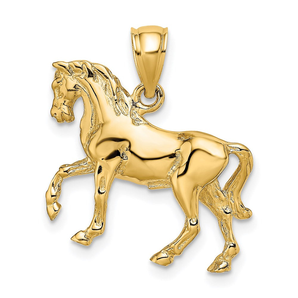 Gold 3-D Horse Charm Necklace - Model K6540 - Charlie & Co. Jewelry
