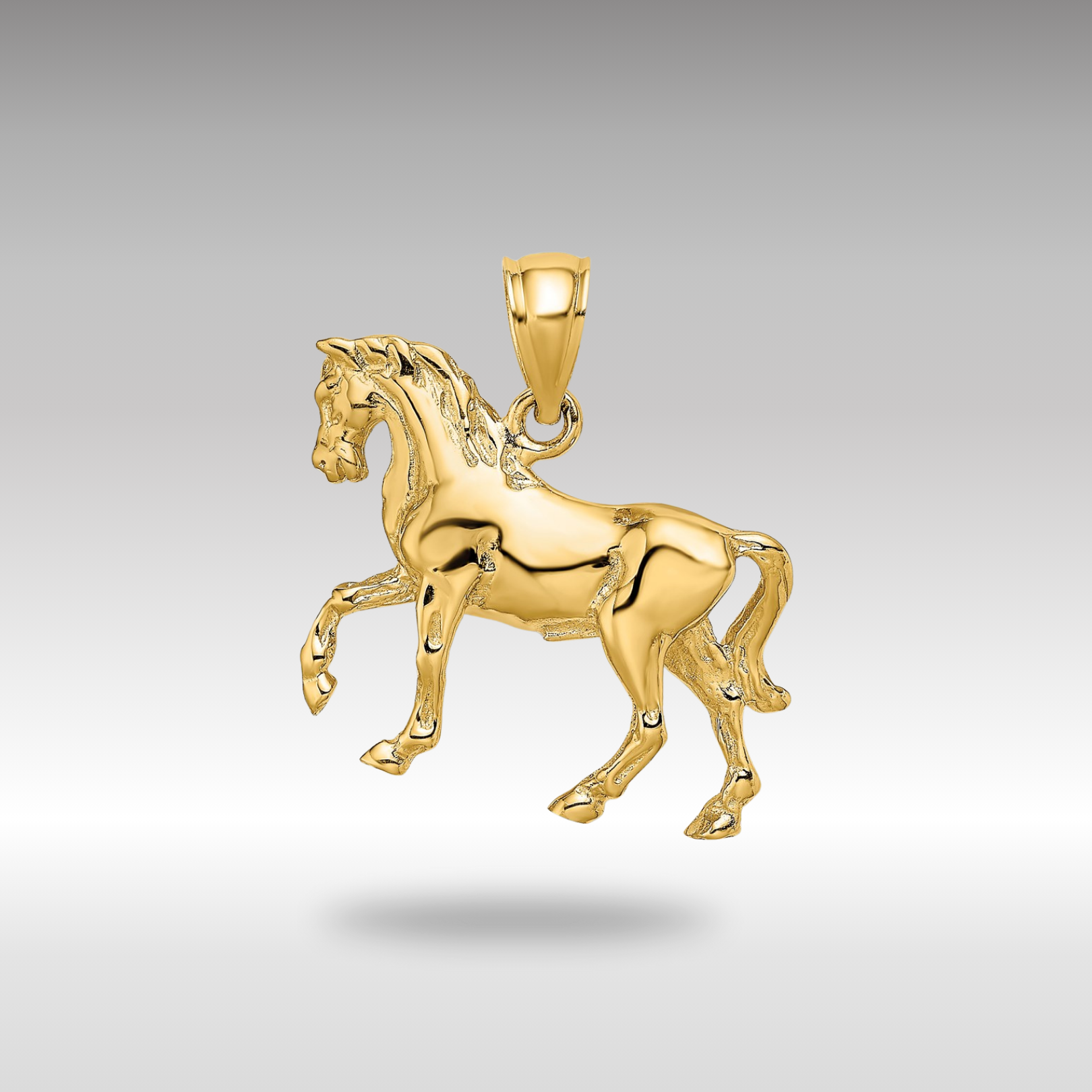 Gold 3-D Horse Charm Necklace - Model K6540 - Charlie & Co. Jewelry
