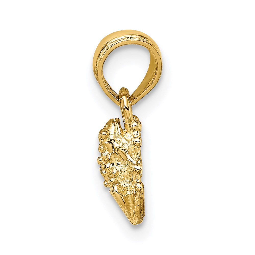 14K Gold Frog with Textured Back Pendant - Charlie & Co. Jewelry