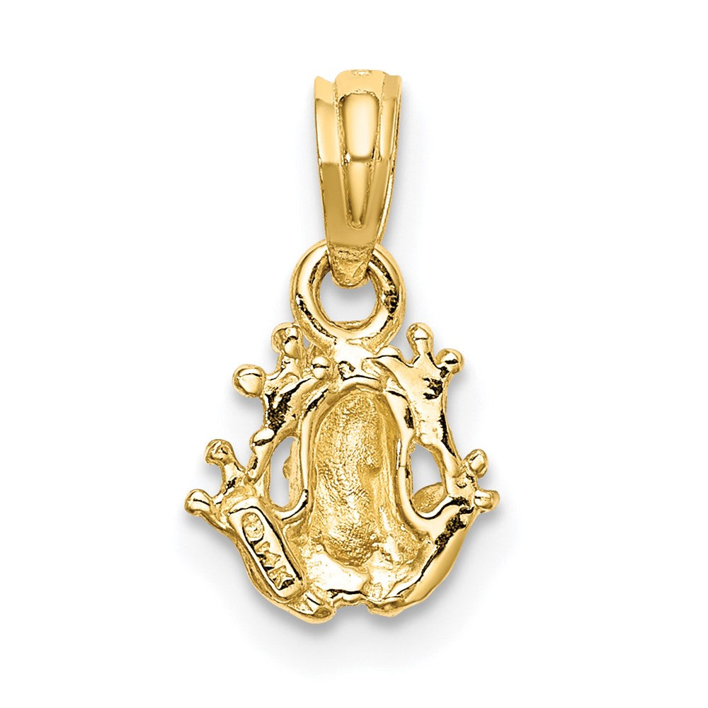 14K Gold Frog with Textured Back Pendant - Charlie & Co. Jewelry