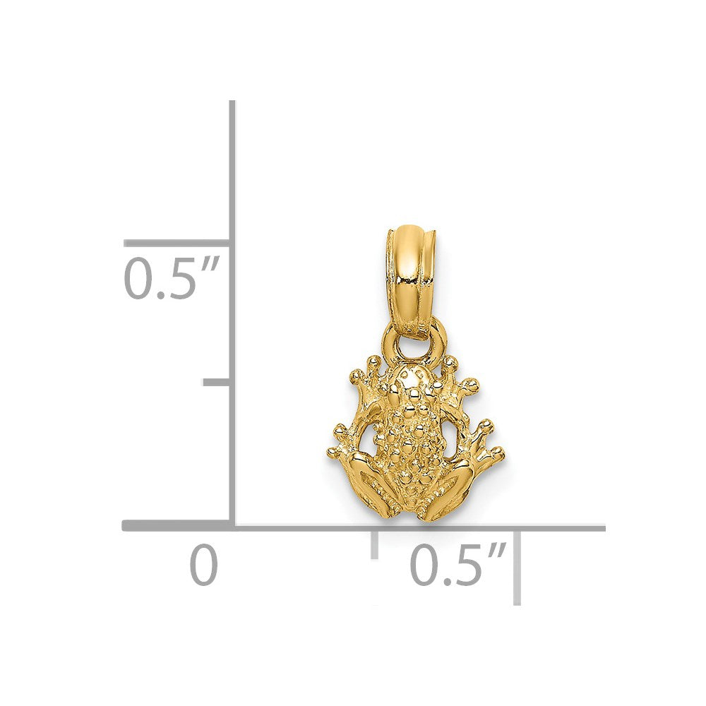 14K Gold Frog with Textured Back Pendant - Charlie & Co. Jewelry
