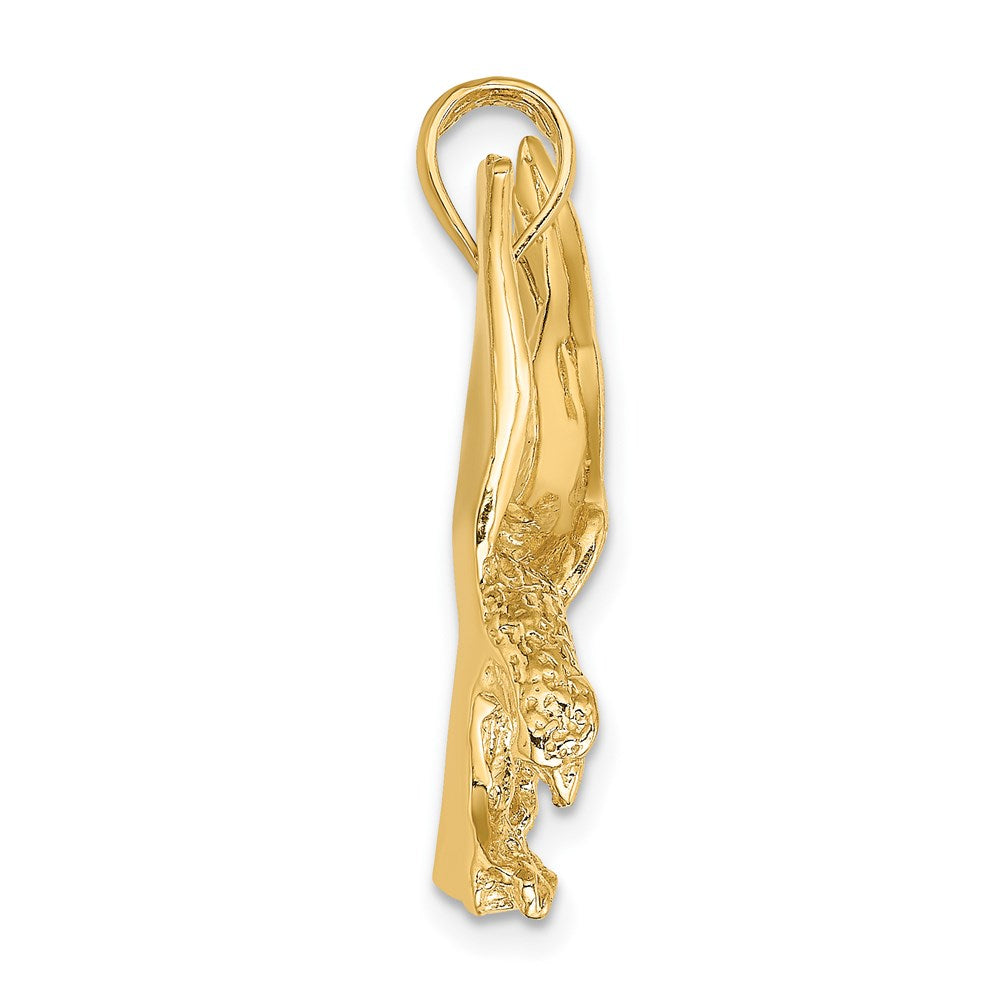 Gold Large Eagle Landing with Wings Up Charm Necklace - Model K6563 - Charlie & Co. Jewelry