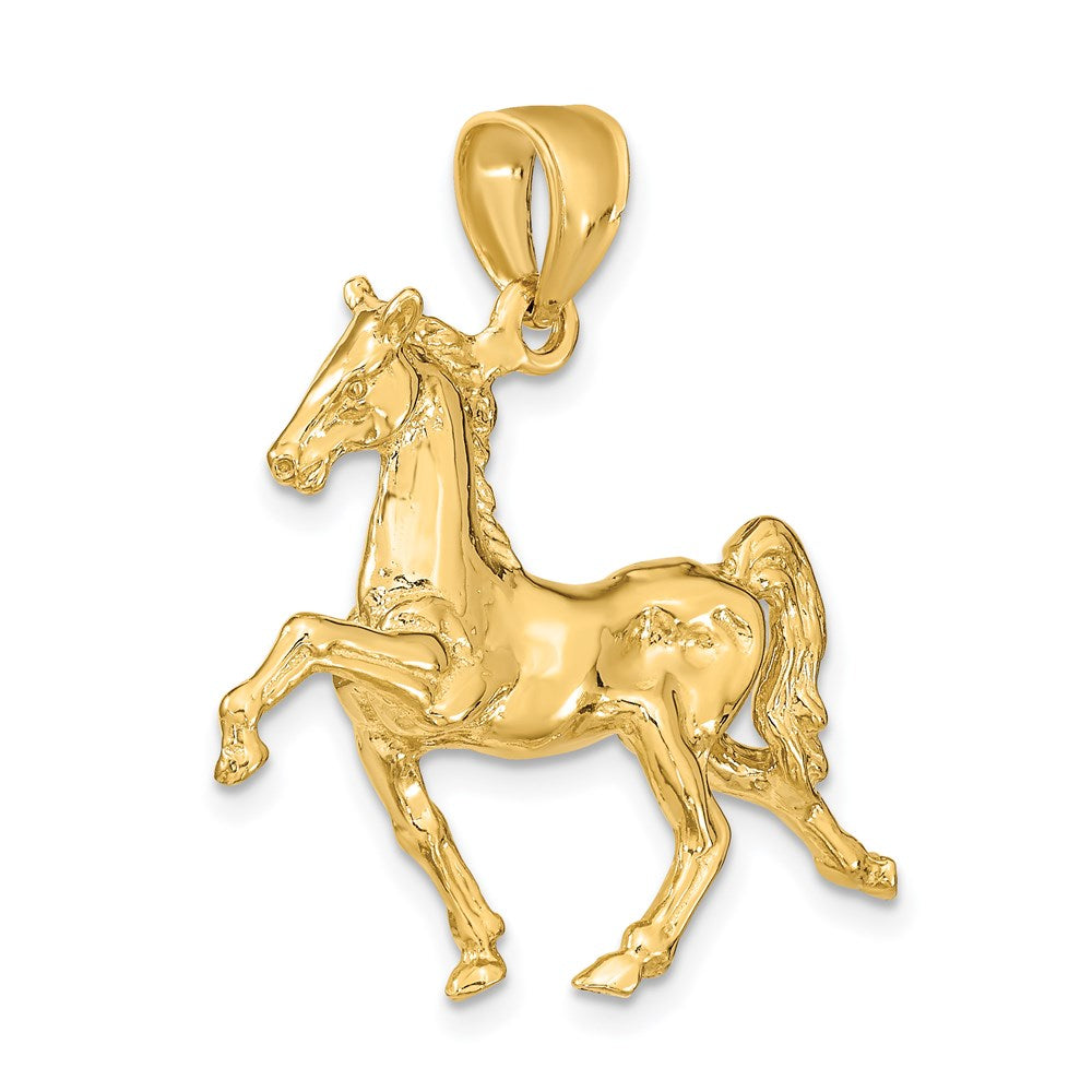 14K Gold 3D Tennessee Walking Horse Pendant - Charlie & Co. Jewelry