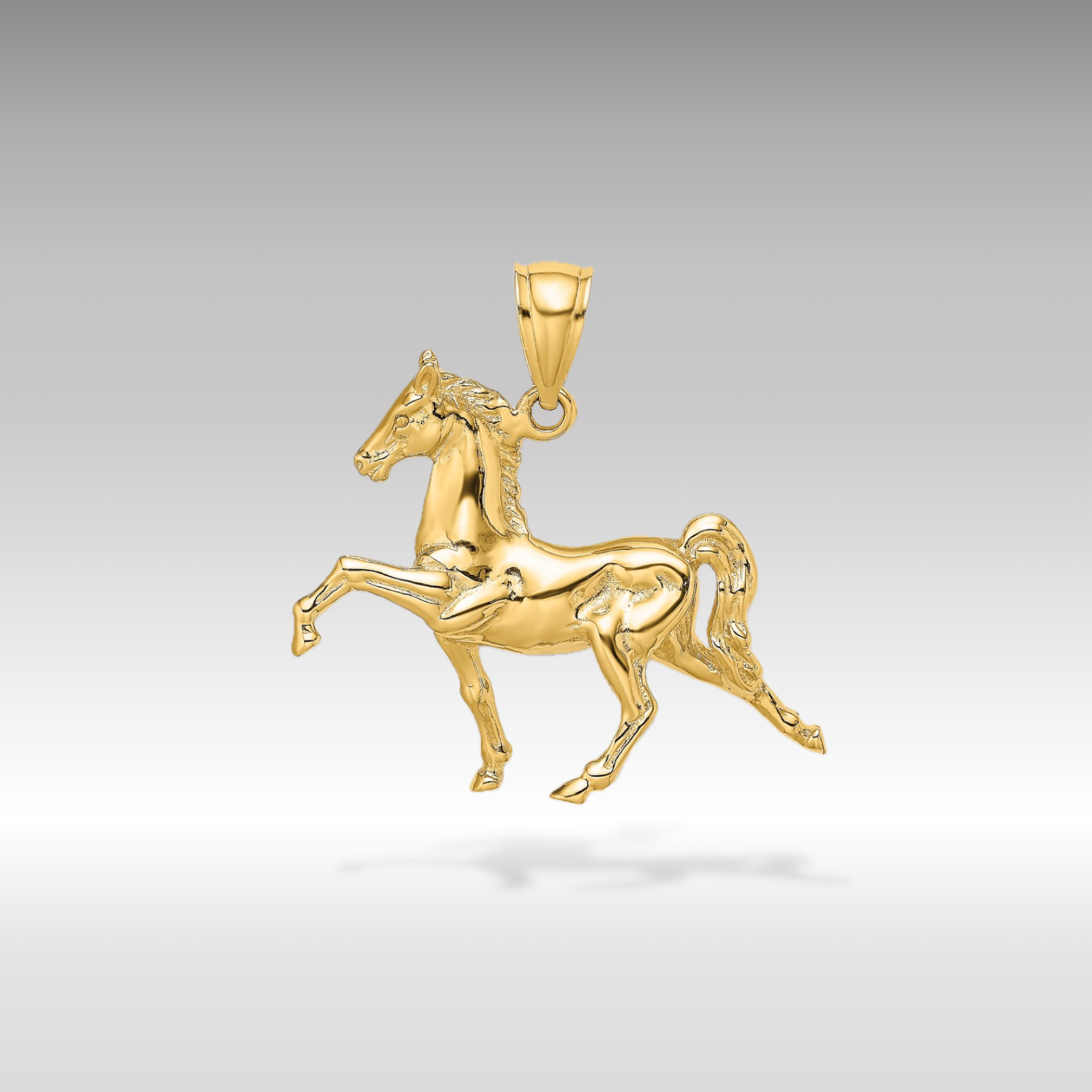 14K Gold 3D Tennessee Walking Horse Pendant - Charlie & Co. Jewelry