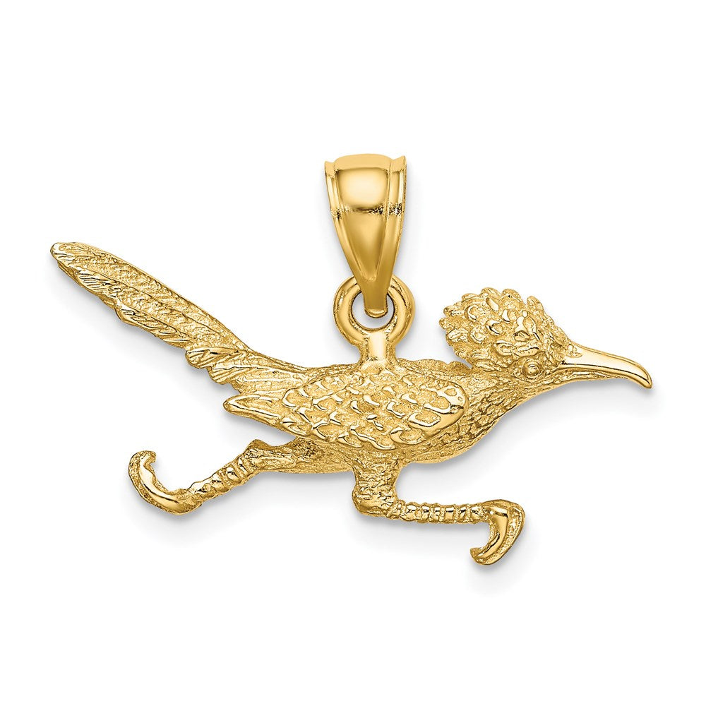 Gold 3-D Road Runner Charm Necklace - Model K6588 - Charlie & Co. Jewelry