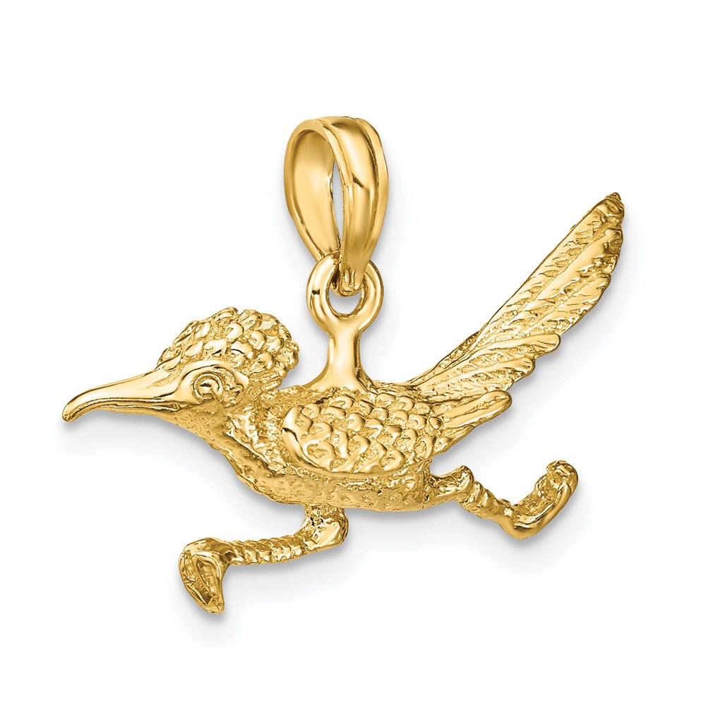 Gold 3-D Road Runner Charm Necklace - Model K6588 - Charlie & Co. Jewelry