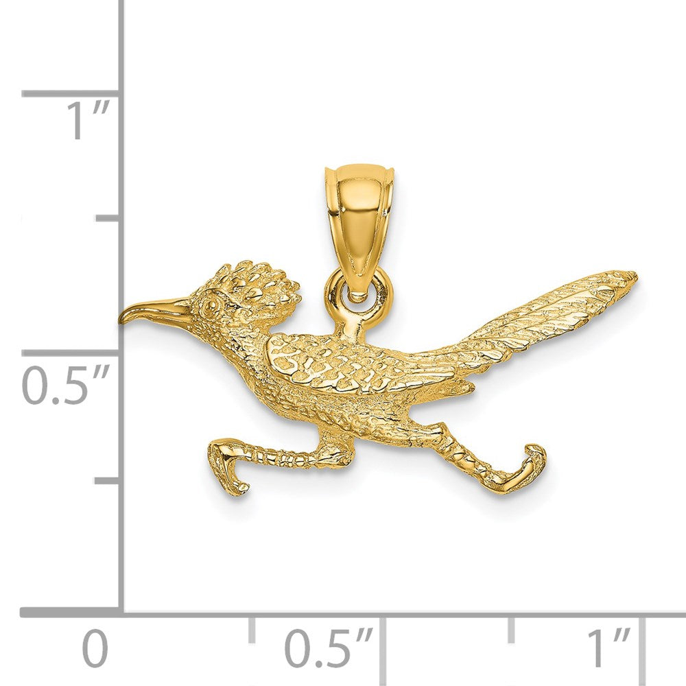 Gold 3-D Road Runner Charm Necklace - Model K6588 - Charlie & Co. Jewelry