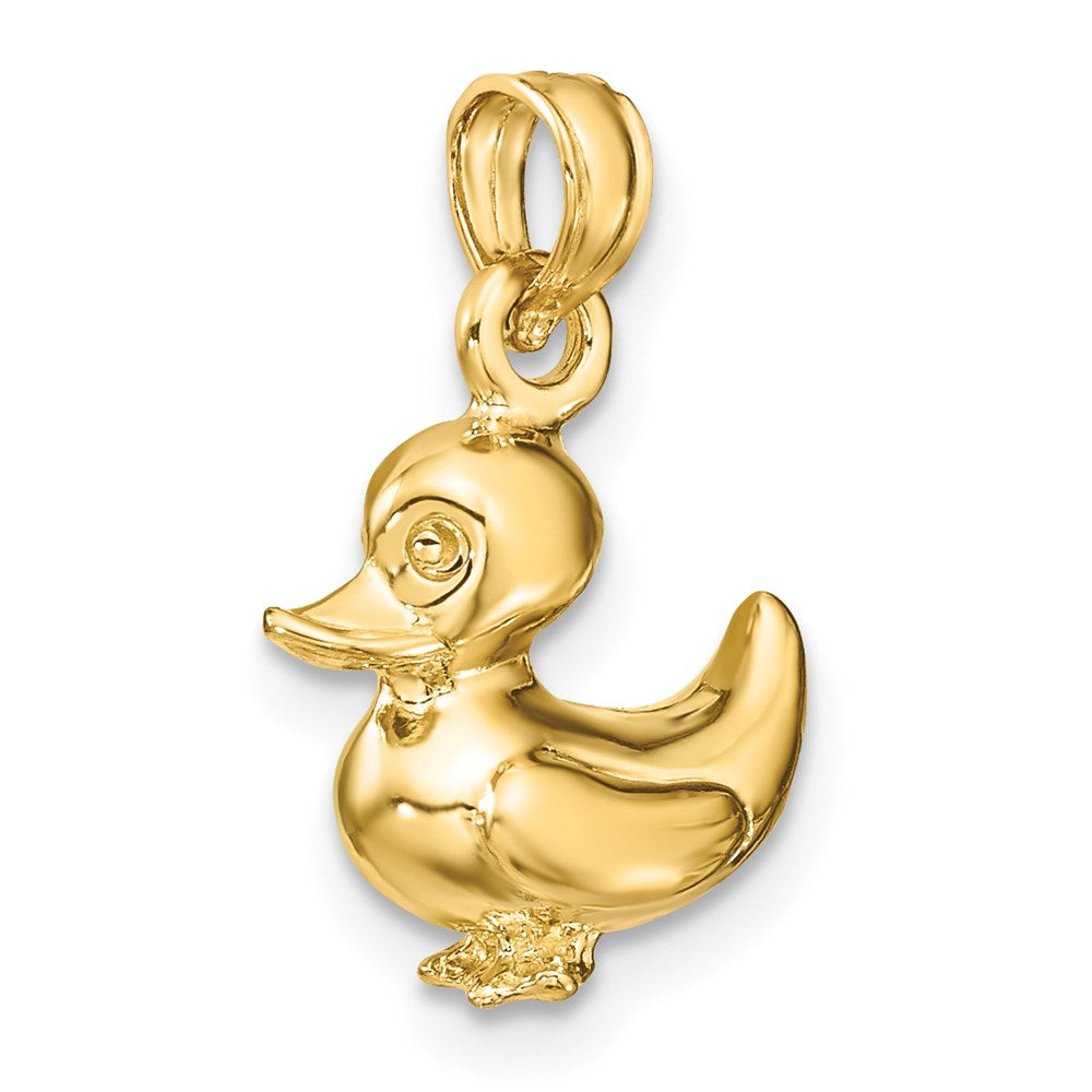 14K Gold 3D Duckling Pendant - Charlie & Co. Jewelry