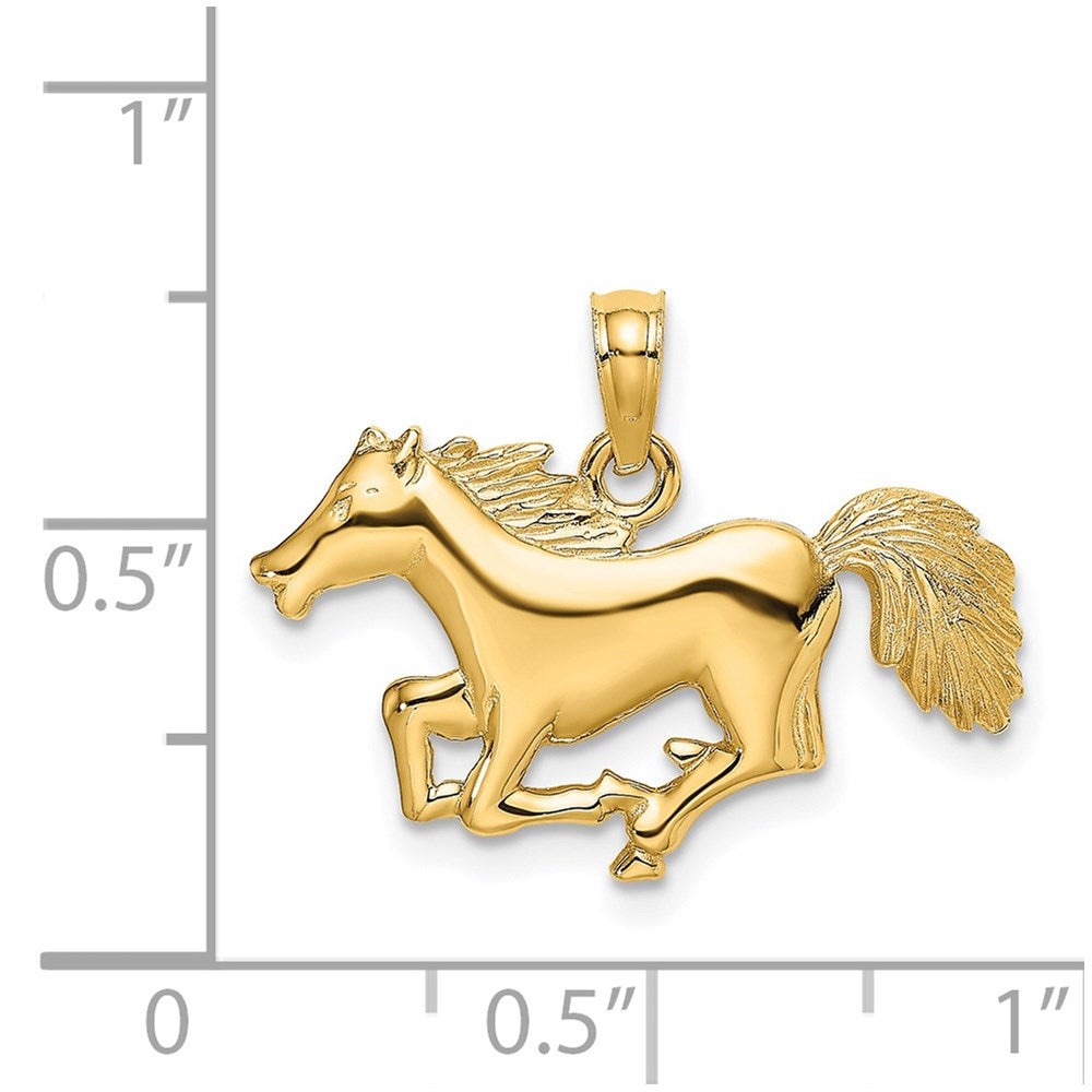 Gold Polished Running Horse Charm - Model K6591 - Charlie & Co. Jewelry