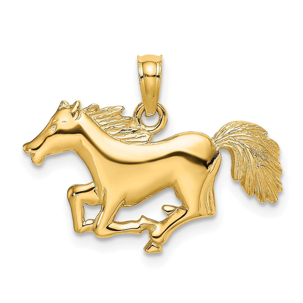 Gold Polished Running Horse Charm - Model K6591 - Charlie & Co. Jewelry