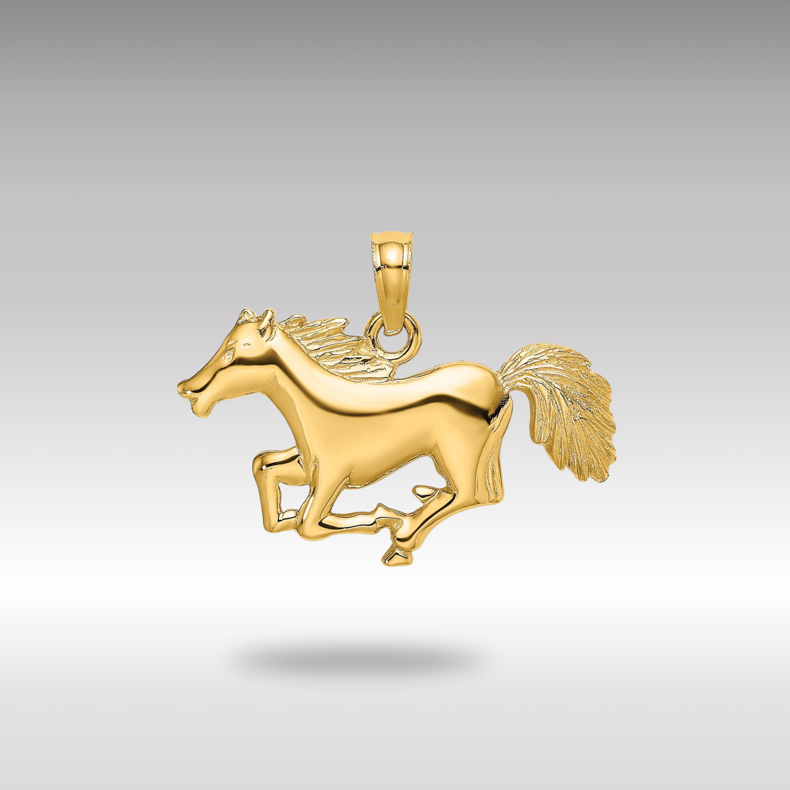Gold Polished Running Horse Charm - Model K6591 - Charlie & Co. Jewelry