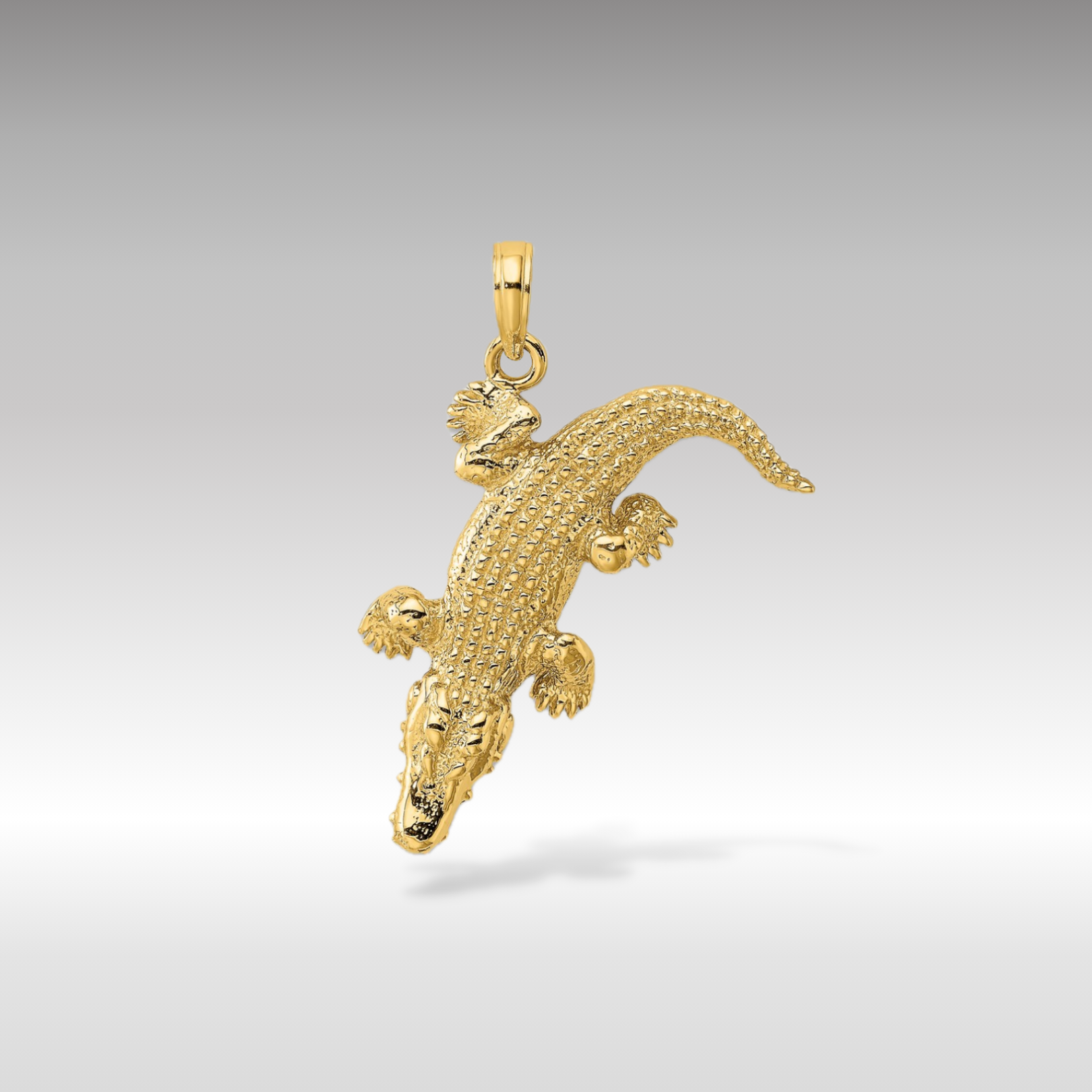14K Gold 3D Alligator Charm with Moveable Mouth - Charlie & Co. Jewelry