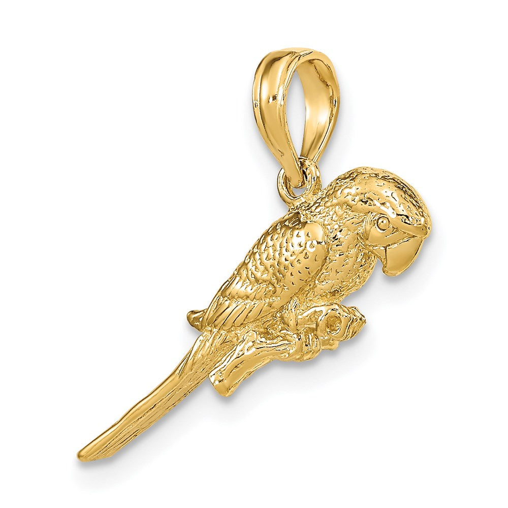 Gold 3-D Parrot Charm Necklace - Model K6602 - Charlie & Co. Jewelry