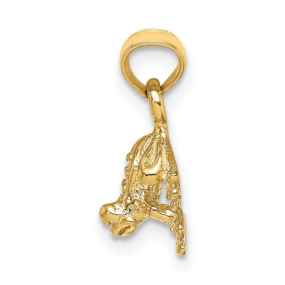 14K Gold Mini Frog Facing Down Pendant - Charlie & Co. Jewelry