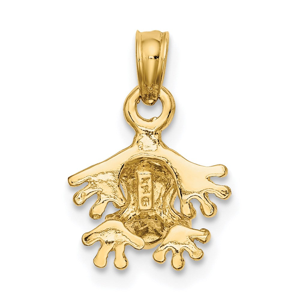 14K Gold Mini Frog Facing Down Pendant - Charlie & Co. Jewelry