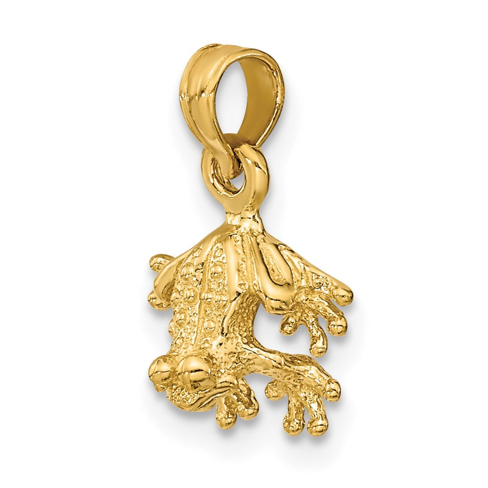 14K Gold Mini Frog Facing Down Pendant - Charlie & Co. Jewelry