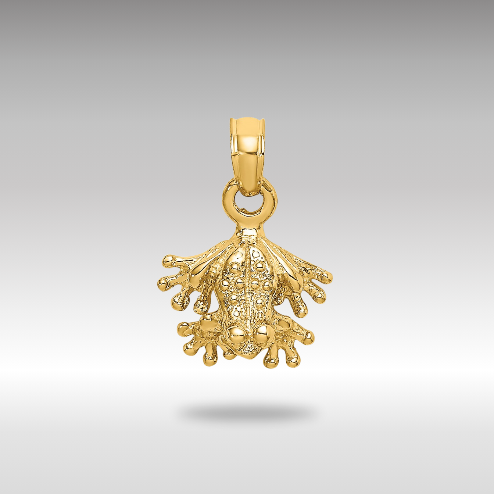 Gold Mini Frog Facing Down Pendant - Charlie & Co. Jewelry