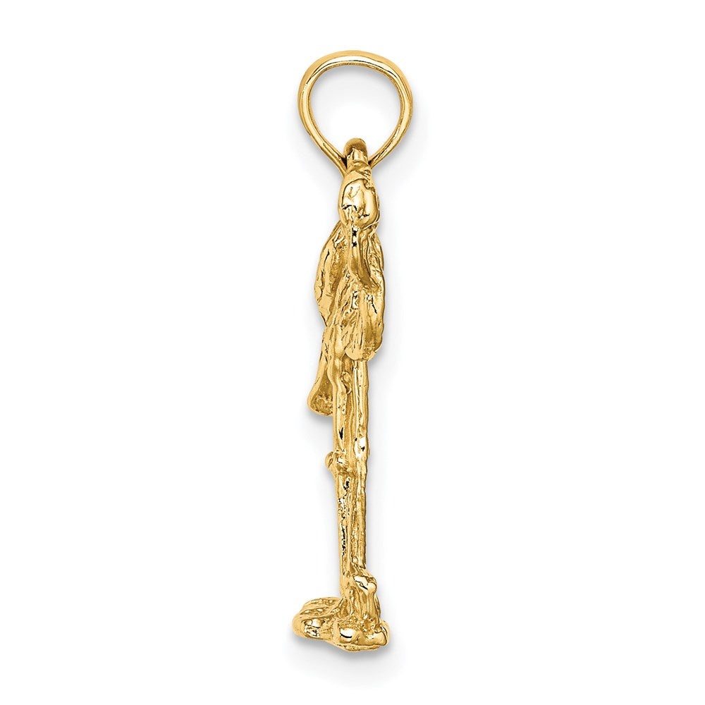 Charlie & Co Jewelry | 14k 3-d Flamingo W/ Head Up Charm - Model K6612