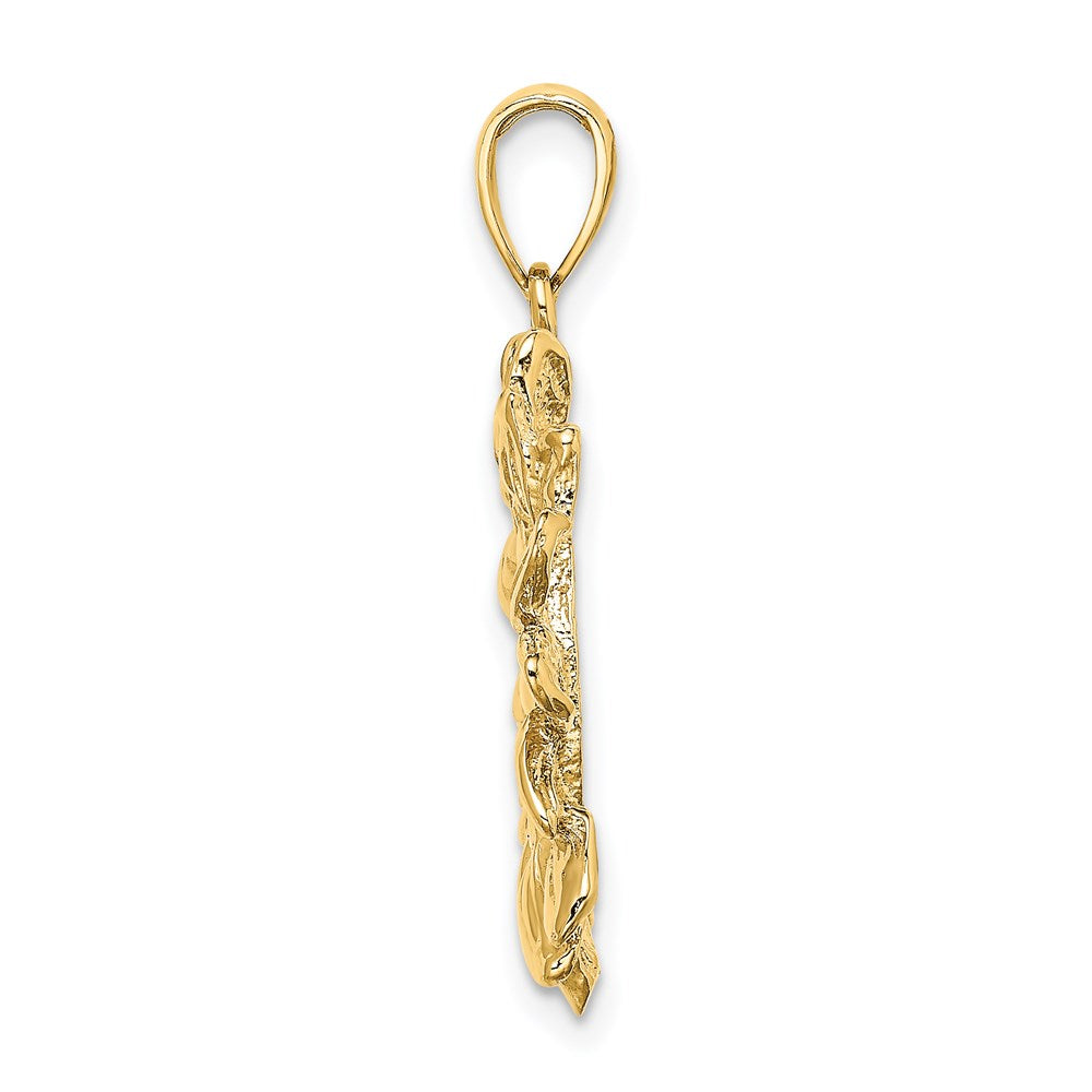 Gold Smiling Sun Necklace Charm Model-K6617 - Charlie & Co. Jewelry