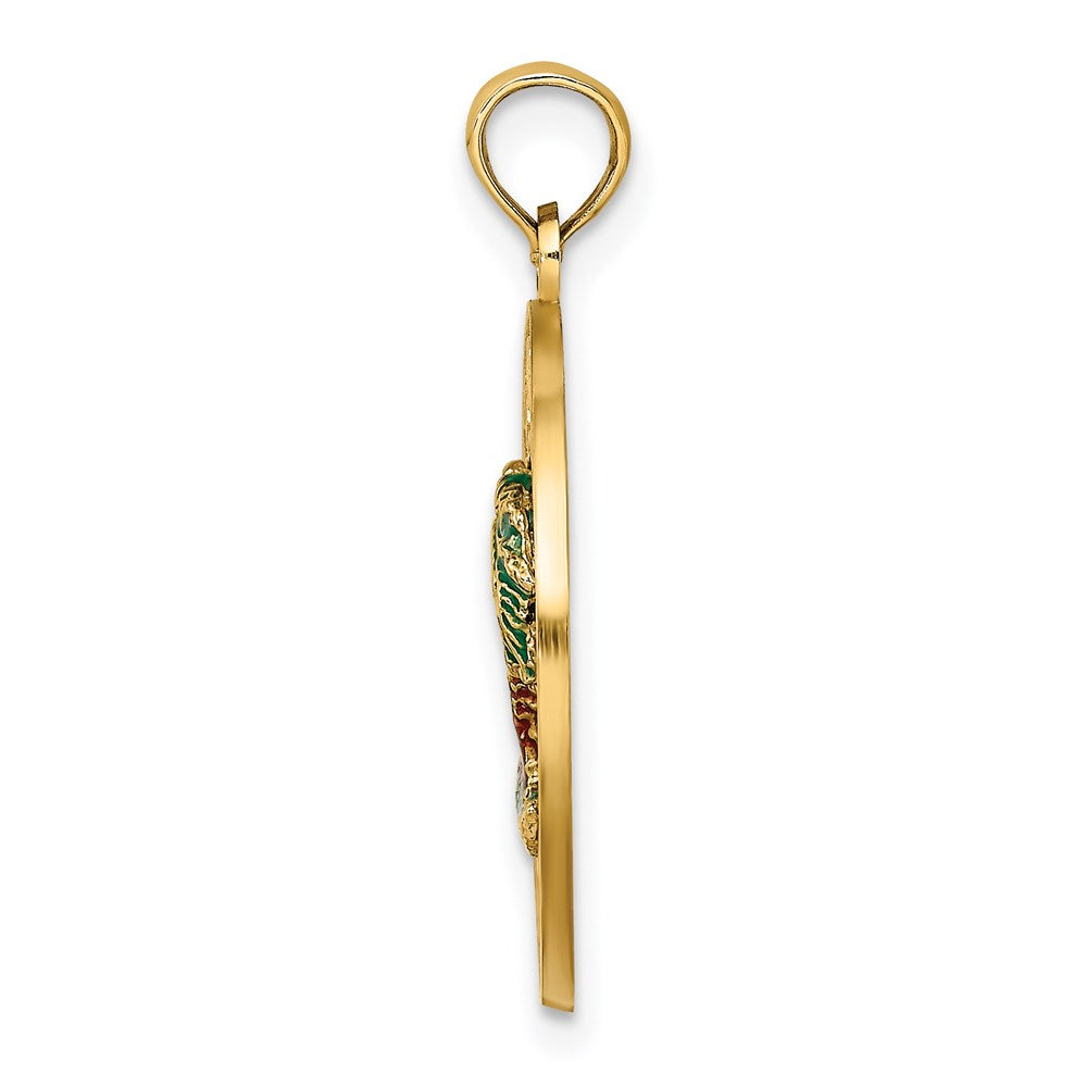 Charlie & Co Jewelry | 14k Florida Enamel Palm Trees Circle Charm - Model K6720