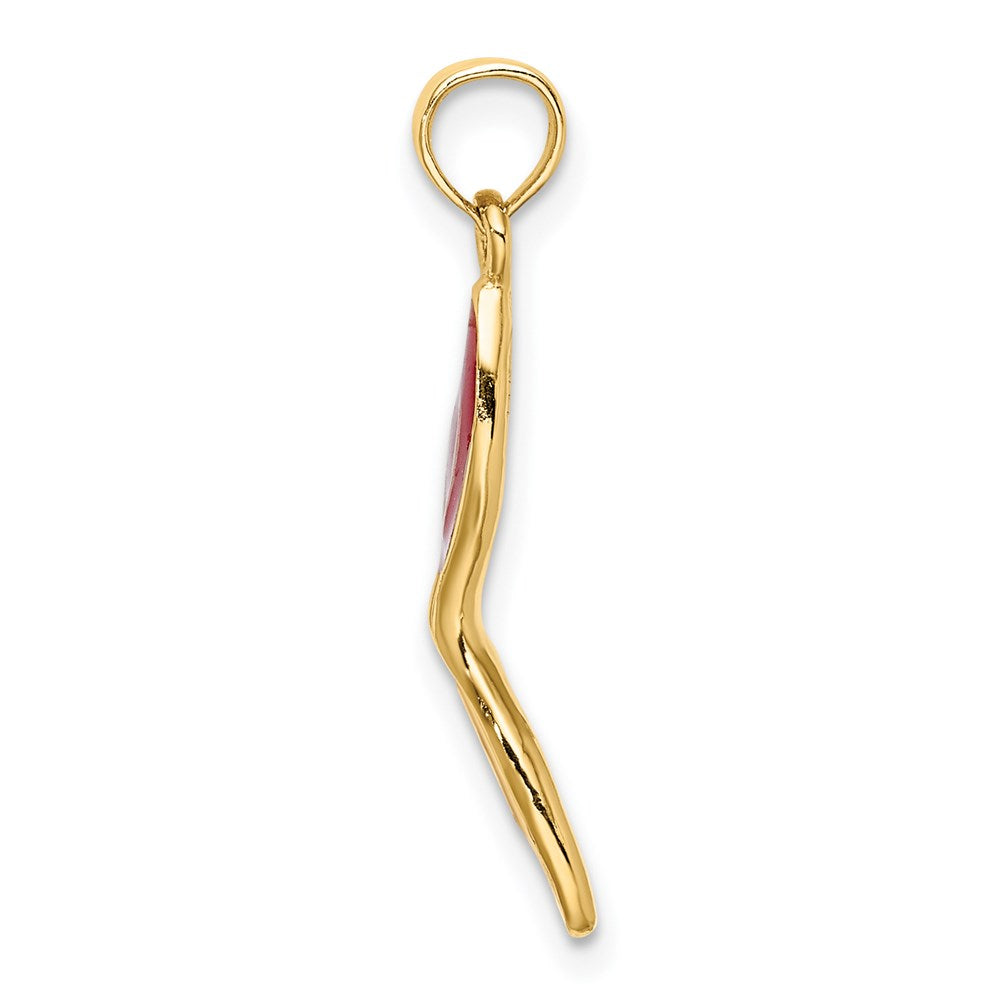 14K Gold Red Enamel Masquerade Mask Necklace Pendant - Charlie & Co. Jewelry