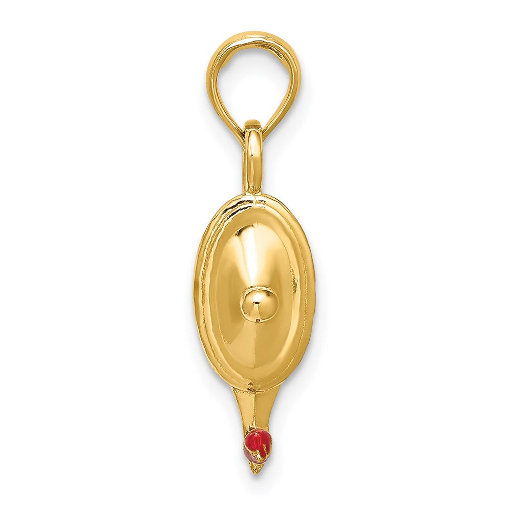Charlie & Co Jewelry | 14k W/ Red Enamel Polished 3-d Genie Lamp Charm - Model K6734