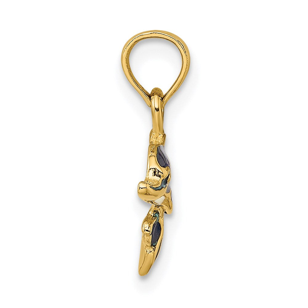 Charlie & Co Jewelry | 14k Blue Enamel Dolphin Charm - Model K6750