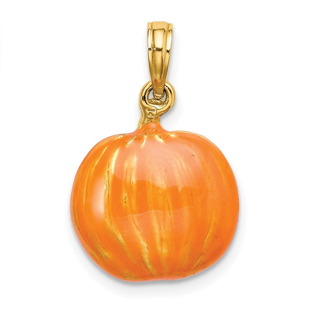 Charlie & Co Jewelry | 14k 3-d Enameled Pumpkin W/black Cat And Moon Charm - Model K6809