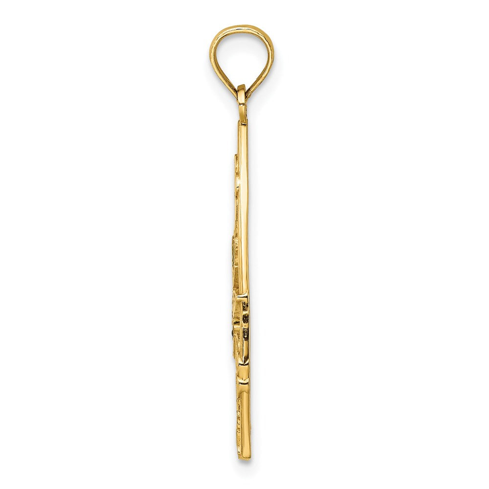 Charlie & Co Jewelry | 14k Enamel Dragonfly And Flowers Triangle Charm - Model K6835