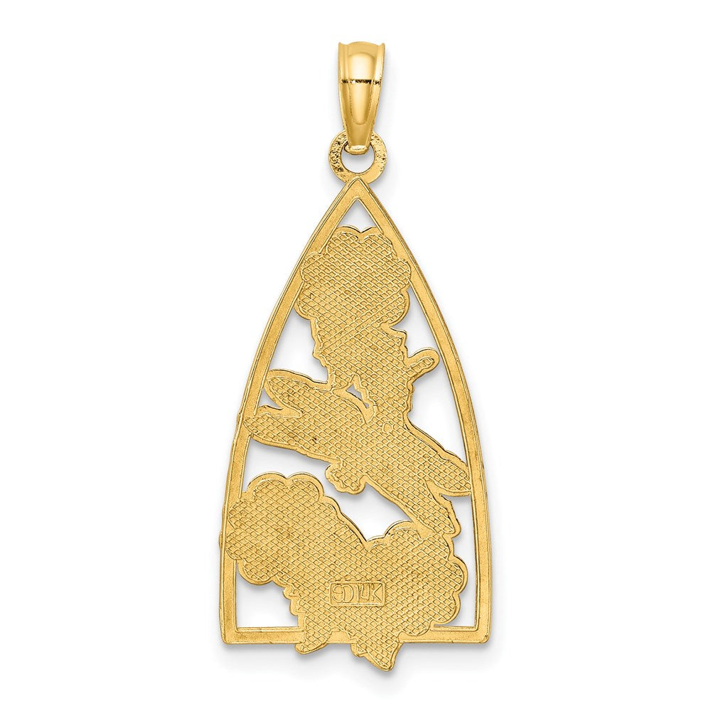 Charlie & Co Jewelry | 14k Enamel Dragonfly And Flowers Triangle Charm - Model K6835