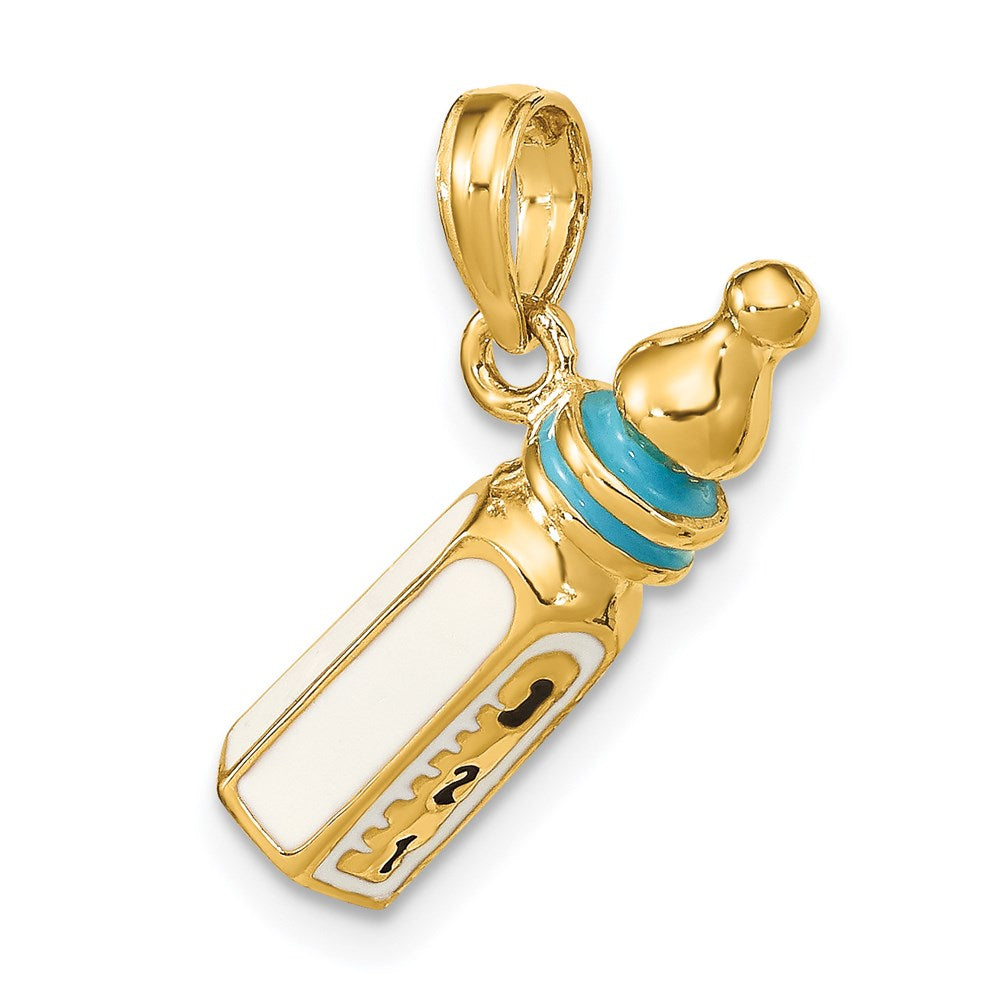 14K Gold 3D Baby Bottle Pendant - Charlie & Co. Jewelry
