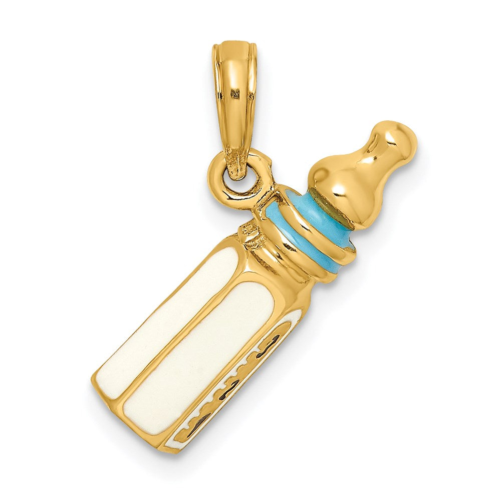 14K Gold 3D Baby Bottle Pendant - Charlie & Co. Jewelry