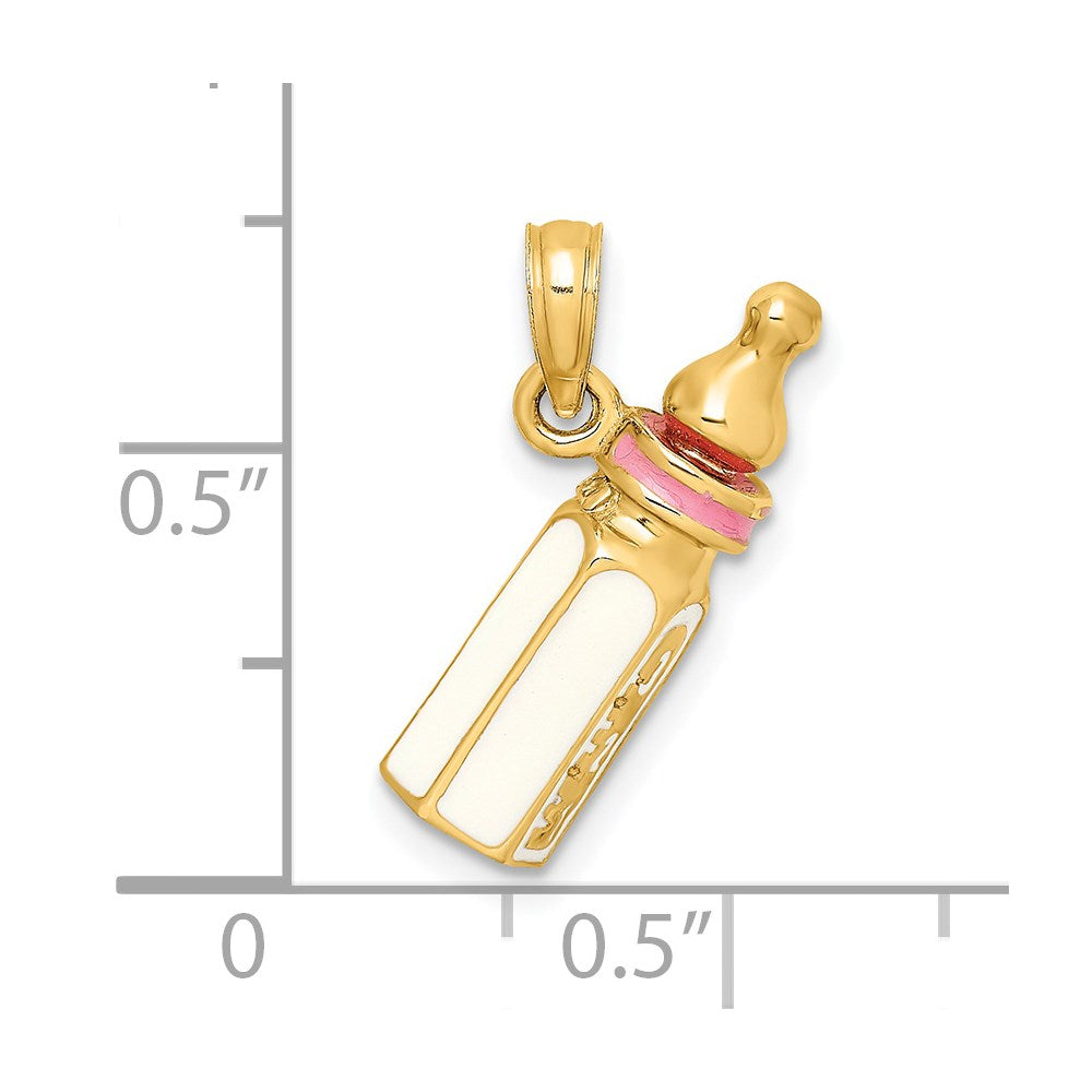 Charlie & Co Jewelry | 14k 3-d W/ Enamel Baby Bottle Charm - Model K6850