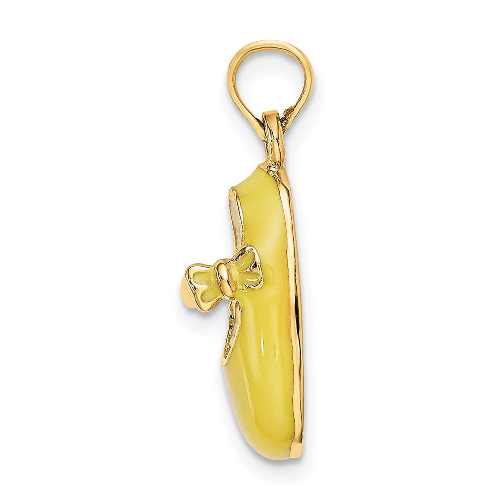 Charlie & Co Jewelry | 14k 3-d W/ Yellow Enamel Baby Shoe Charm - Model K6852