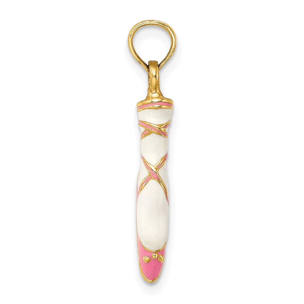 14K 3-D Enamel Ballet Shoe Necklace Pendant - Charlie & Co. Jewelry