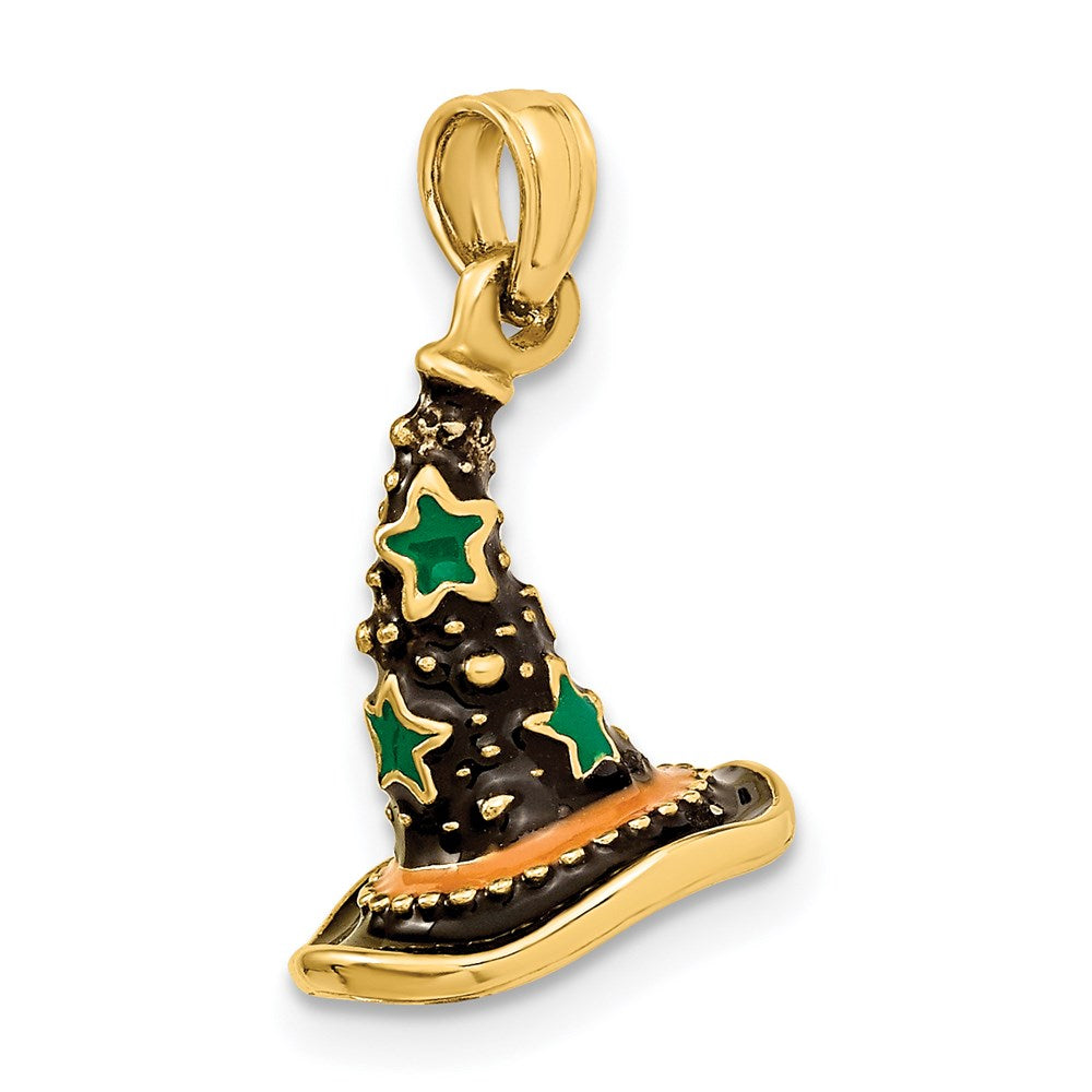 14K Gold 3D Witch's Hat Halloween Pendant - Charlie & Co. Jewelry