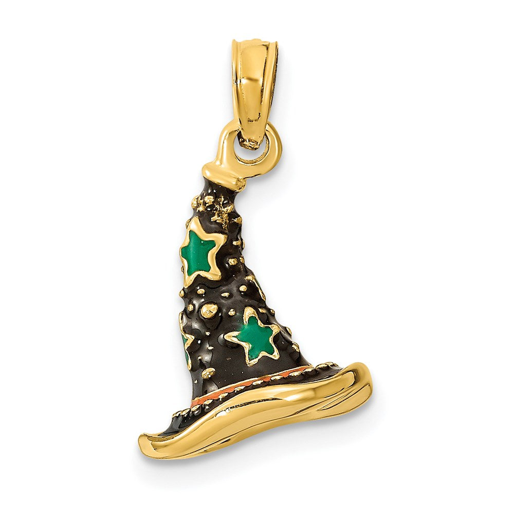 14K Gold 3D Witch's Hat Halloween Pendant - Charlie & Co. Jewelry