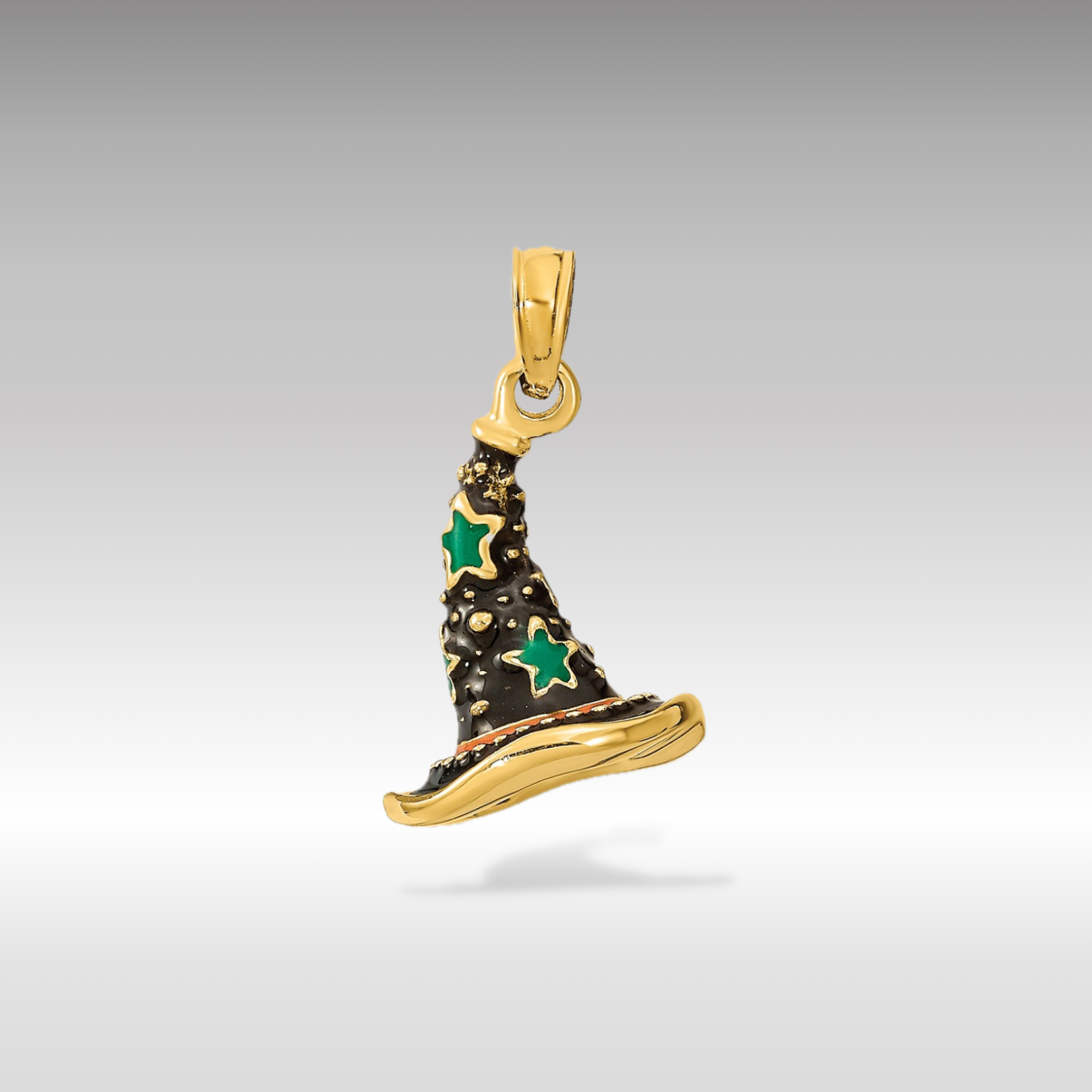 14K Gold 3D Witch's Hat Halloween Pendant - Charlie & Co. Jewelry
